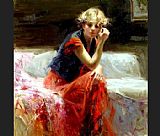 Pino red dress painting